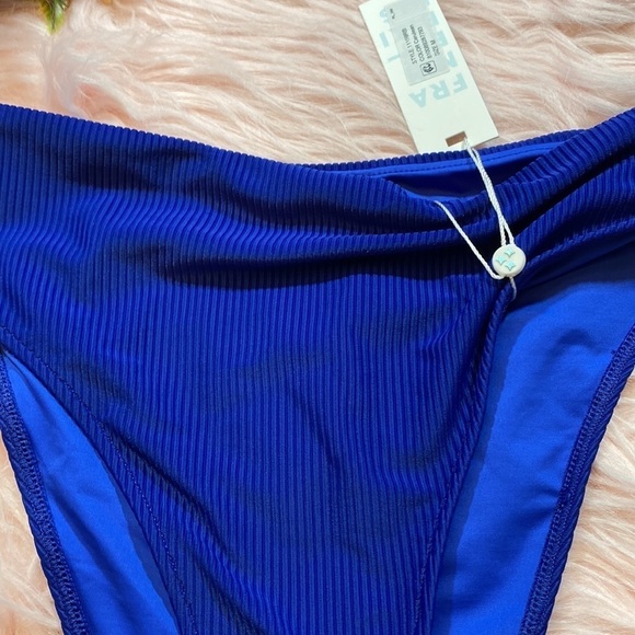 NWT Frankie’s Bikini Jenna Rib High Waist Bikini Bottom in Cerulean sz M - Picture 7 of 12